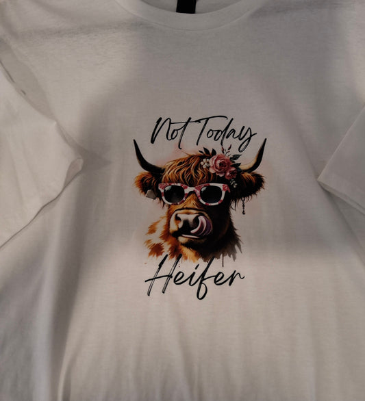 Not Today Heifer T-Shirt XL custom