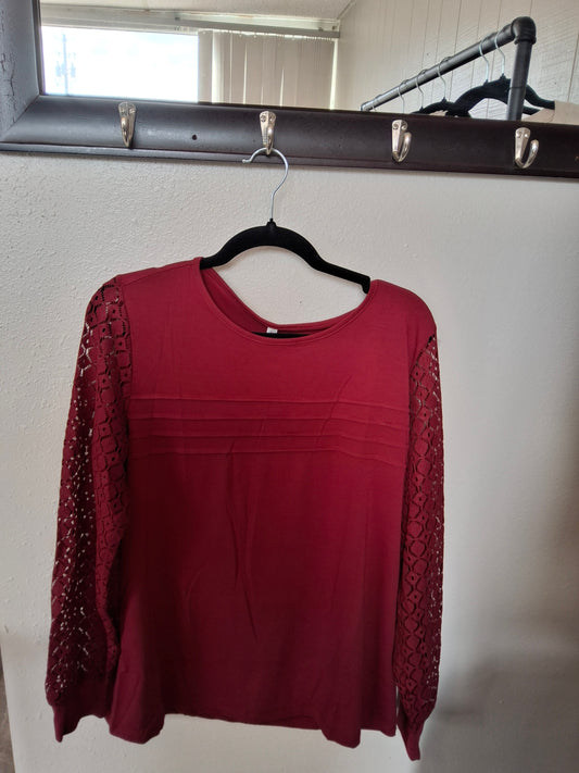 Red Wine Lace Long Sleeve size LG