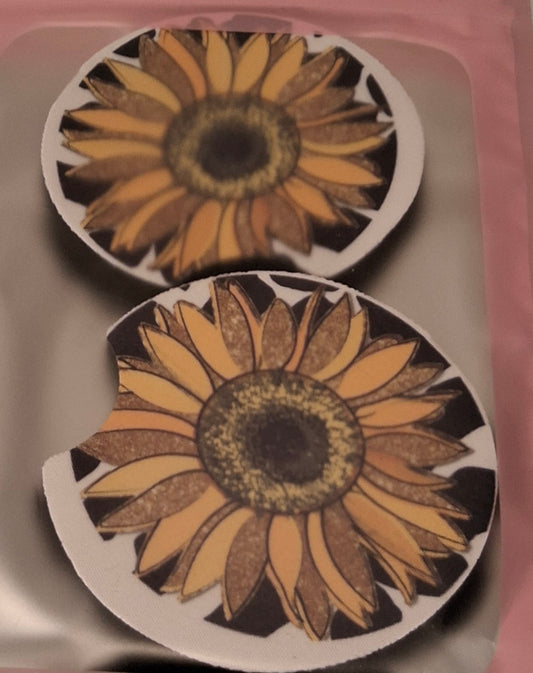 Sunflower Car Coaster Set