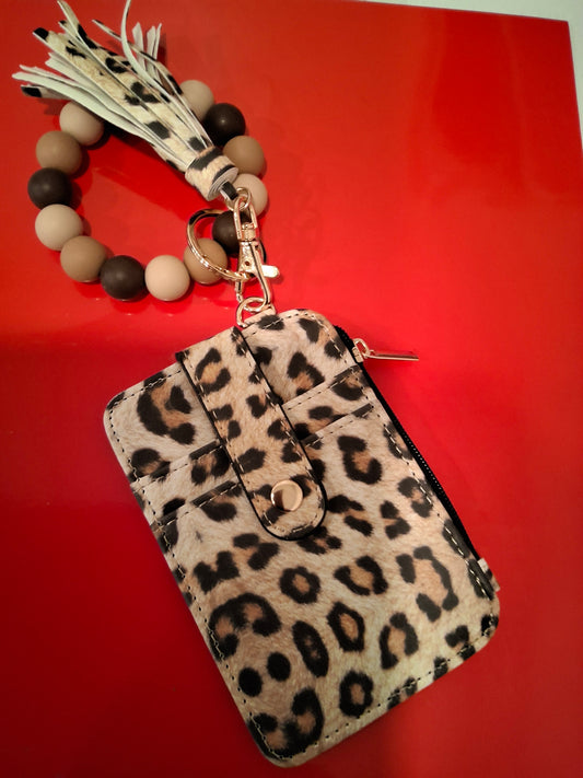 Leopard Print Wristlet Cardholder